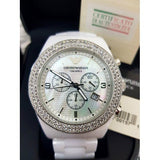 Buy Shop Emporio Armani Ceramica Chronograph White Dial White Ceramic Strap Watch For Women - AR1456 USA Online