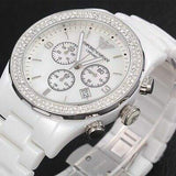 Buy Shop Emporio Armani Ceramica Chronograph White Dial White Ceramic Strap Watch For Women - AR1456 USA Online