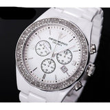 Buy Shop Emporio Armani Ceramica Chronograph White Dial White Ceramic Strap Watch For Women - AR1456 USA Online