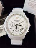 Buy Shop Emporio Armani Ceramica Chronograph White Dial White Strap Watch For Men - AR1453 USA Online