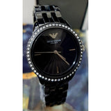 Buy Shop Emporio Armani Ceramica Crystals Black Dial Black Ceramic Strap Watch For Women - AR1478 USA Online
