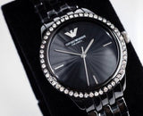 Buy Shop Emporio Armani Ceramica Crystals Black Dial Black Ceramic Strap Watch For Women - AR1478 USA Online