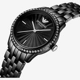 Buy Shop Emporio Armani Ceramica Crystals Black Dial Black Ceramic Strap Watch For Women - AR1478 USA Online