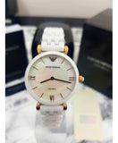Buy Shop Emporio Armani Ceramica Mother of Pearl Dial White Ceramic Strap Watch For Women - AR1486 USA Online