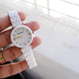 Buy Shop Emporio Armani Ceramica Mother of Pearl Dial White Ceramic Strap Watch For Women - AR1486 USA Online