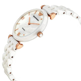 Buy Shop Emporio Armani Ceramica Mother of Pearl Dial White Ceramic Strap Watch For Women - AR1486 USA Online
