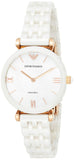 Buy Shop Emporio Armani Ceramica Mother of Pearl Dial White Ceramic Strap Watch For Women - AR1486 USA Online