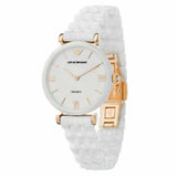 Buy Shop Emporio Armani Ceramica Mother of Pearl Dial White Ceramic Strap Watch For Women - AR1486 USA Online