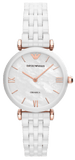 Buy Shop Emporio Armani Ceramica Mother of Pearl Dial White Ceramic Strap Watch For Women - AR1486 USA Online