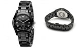 Buy Shop Emporio Armani Ceramica Quartz Black Dial Black Steel Strap Watch For Women - AR1402 USA Online
