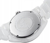 Buy Shop Emporio Armani Ceramica White Mother of Pearl Dial Stainless Steel Strap Watch For Women - AR1426 USA Online