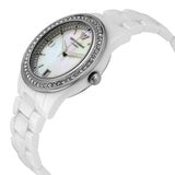 Buy Shop Emporio Armani Ceramica White Mother of Pearl Dial Stainless Steel Strap Watch For Women - AR1426 USA Online