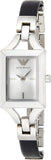 Buy Shop Emporio Armani Chiara Analog Silver Dial Black Leather Strap Watch For Women - AR7372 USA Online