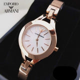 Buy Shop Emporio Armani Chiara Analog White Dial Rose Gold Steel Strap Watch For Women - AR7329 USA Online