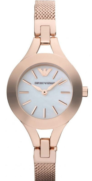 Buy Shop Emporio Armani Chiara Analog White Dial Rose Gold Steel Strap Watch For Women - AR7329 USA Online