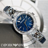 Buy Shop Emporio Armani Chiara Blue Dial Blue Leather Strap Watch for Women - AR7330 USA Online