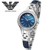 Buy Shop Emporio Armani Chiara Blue Dial Blue Leather Strap Watch for Women - AR7330 USA Online