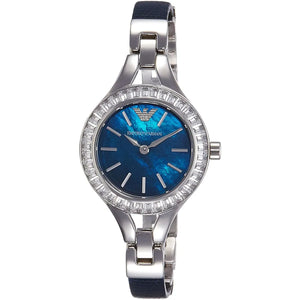 Buy Shop Emporio Armani Chiara Blue Dial Blue Leather Strap Watch for Women - AR7330 USA Online