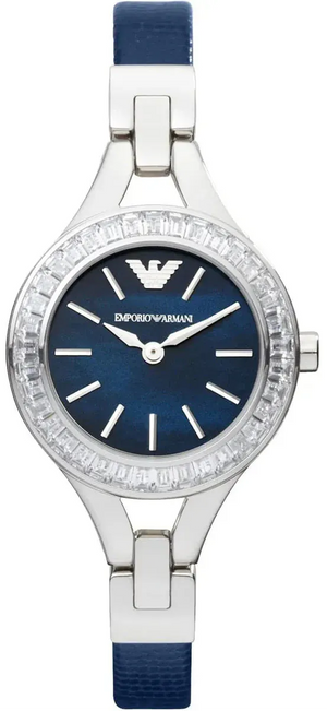 Buy Shop Emporio Armani Chiara Blue Dial Blue Leather Strap Watch for Women - AR7330 USA Online
