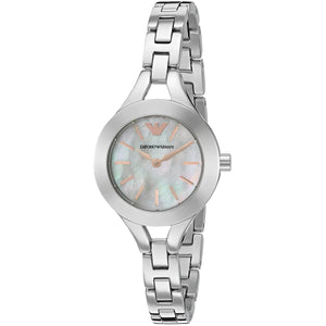 Buy Shop Emporio Armani Chiara Mother of Pearl Dial Silver Steel Strap Watch for Women - AR7425 USA Online