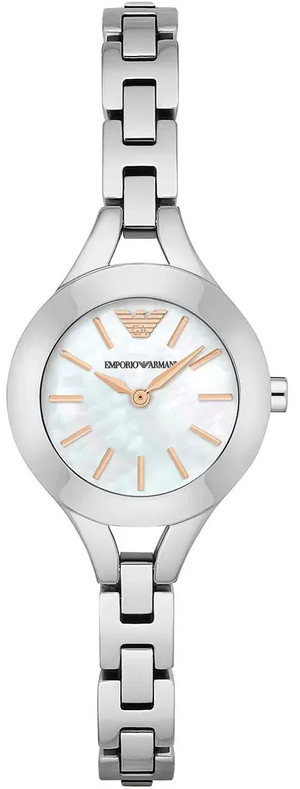 Buy Shop Emporio Armani Chiara Mother of Pearl Dial Silver Steel Strap Watch for Women - AR7425 USA Online