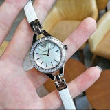 Buy Shop Emporio Armani Chiara Mother of Pearl Dial White Leather Strap Watch for Women - AR7353 USA Online