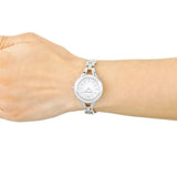 Buy Shop Emporio Armani Chiara Mother of Pearl Dial White Leather Strap Watch for Women - AR7353 USA Online
