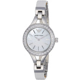 Buy Shop Emporio Armani Chiara Mother of Pearl Dial White Leather Strap Watch for Women - AR7353 USA Online