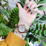 Buy Shop Emporio Armani Chiara Quartz Crystals White Dial Rose Gold Leather Strap Watch For Women - AR7437 USA Online