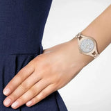 Buy Shop Emporio Armani Chiara Quartz Crystals White Dial Rose Gold Leather Strap Watch For Women - AR7437 USA Online