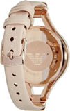 Buy Shop Emporio Armani Chiara Quartz Crystals White Dial Rose Gold Leather Strap Watch For Women - AR7437 USA Online