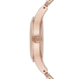 Buy Shop Emporio Armani Chiara Quartz Crystals White Dial Rose Gold Leather Strap Watch For Women - AR7437 USA Online