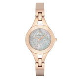 Buy Shop Emporio Armani Chiara Quartz Crystals White Dial Rose Gold Leather Strap Watch For Women - AR7437 USA Online
