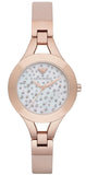 Buy Shop Emporio Armani Chiara Quartz Crystals White Dial Rose Gold Leather Strap Watch For Women - AR7437 USA Online