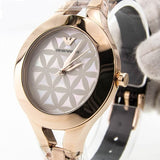 Buy Shop Emporio Armani Chiara Silver Dial Brown Leather Strap Watch for Women - AR7431 USA Online