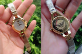 Buy Shop Emporio Armani Chiara Silver Dial Gold Steel Strap Watch for Women - AR7363 USA Online