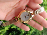 Buy Shop Emporio Armani Chiara Silver Dial Gold Steel Strap Watch for Women - AR7363 USA Online