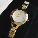 Buy Shop Emporio Armani Chiara Silver Dial Gold Steel Strap Watch for Women - AR7363 USA Online