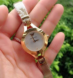 Buy Shop Emporio Armani Chiara Silver Dial Gold Steel Strap Watch for Women - AR7363 USA Online