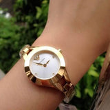 Buy Shop Emporio Armani Chiara Silver Dial Gold Steel Strap Watch for Women - AR7363 USA Online