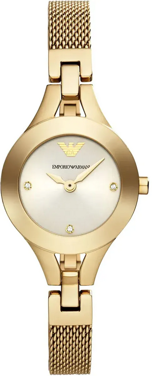 Buy Shop Emporio Armani Chiara Silver Dial Gold Steel Strap Watch for Women - AR7363 USA Online