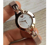 Buy Shop Emporio Armani Chiara Silver Dial Rose Gold Steel Strap Watch For Women - AR7362 USA Online