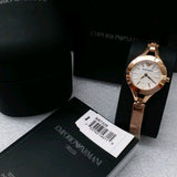 Buy Shop Emporio Armani Chiara Silver Dial Rose Gold Steel Strap Watch For Women - AR7362 USA Online