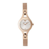 Buy Shop Emporio Armani Chiara Silver Dial Rose Gold Steel Strap Watch For Women - AR7362 USA Online
