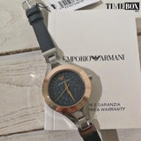 Buy Shop Emporio Armani Chiara Two Tone Dial Black Leahter Strap Watch for Women - AR7436 USA Online
