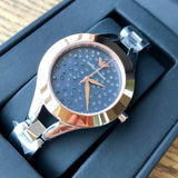 Buy Shop Emporio Armani Chiara Two Tone Dial Black Leahter Strap Watch for Women - AR7436 USA Online