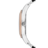 Buy Shop Emporio Armani Chiara Two Tone Dial Black Leahter Strap Watch for Women - AR7436 USA Online