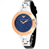 Buy Shop Emporio Armani Chiara Two Tone Dial Black Leahter Strap Watch for Women - AR7436 USA Online