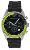 Buy Shop Emporio Armani Chronograph Black Dial Black Rubber Strap Watch For Men - AR5865 USA Online