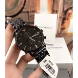 Buy Shop Emporio Armani Chronograph Black Dial Black Steel Strap Watch For Men - AR1934 USA Online